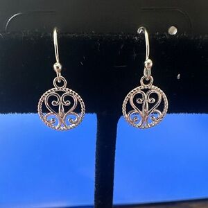 MEXICANA Silver Heart Swirl Earrings